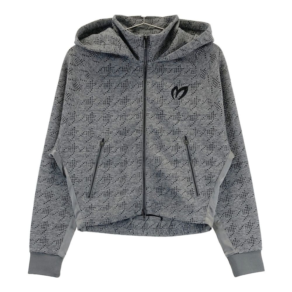 サイズ 0 MASTER BUNNY EDITION マスターバニーエディション モデル フード付 ジップ 長袖ジャケット 千鳥柄 グレー系 240101557397 ゴルフウェア レディース ストスト