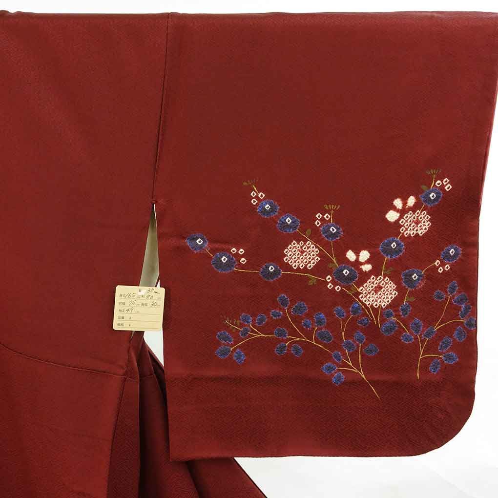 平和屋着物○訪問着 天然泥藍製造集団 藍染苑 流線花文 仮絵羽 正絹