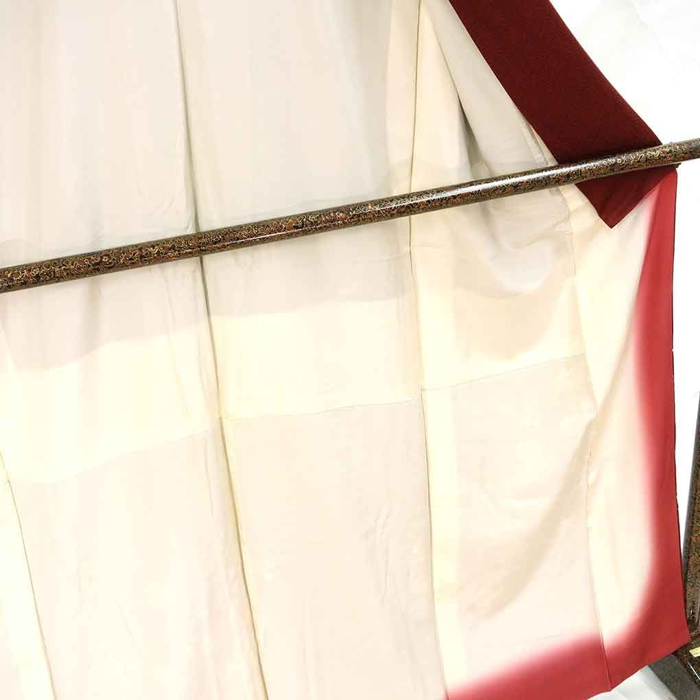 平和屋着物○訪問着 紬地 刺繍 立波花文 金糸 正絹 逸品 AABC9360ph