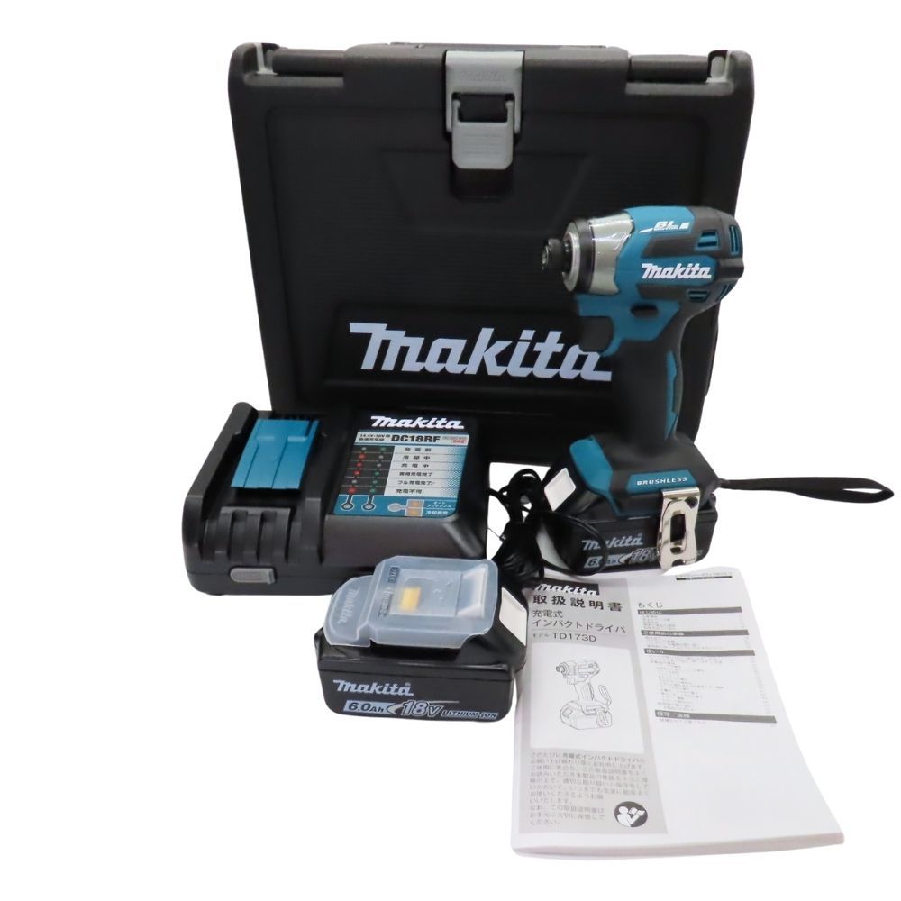 Makita マキタ TD173DRGX 充電式インパクトドライバ 青 ブルー 18V ブラシレスモーター ケース バッテリー付属 電動工具 A2504686