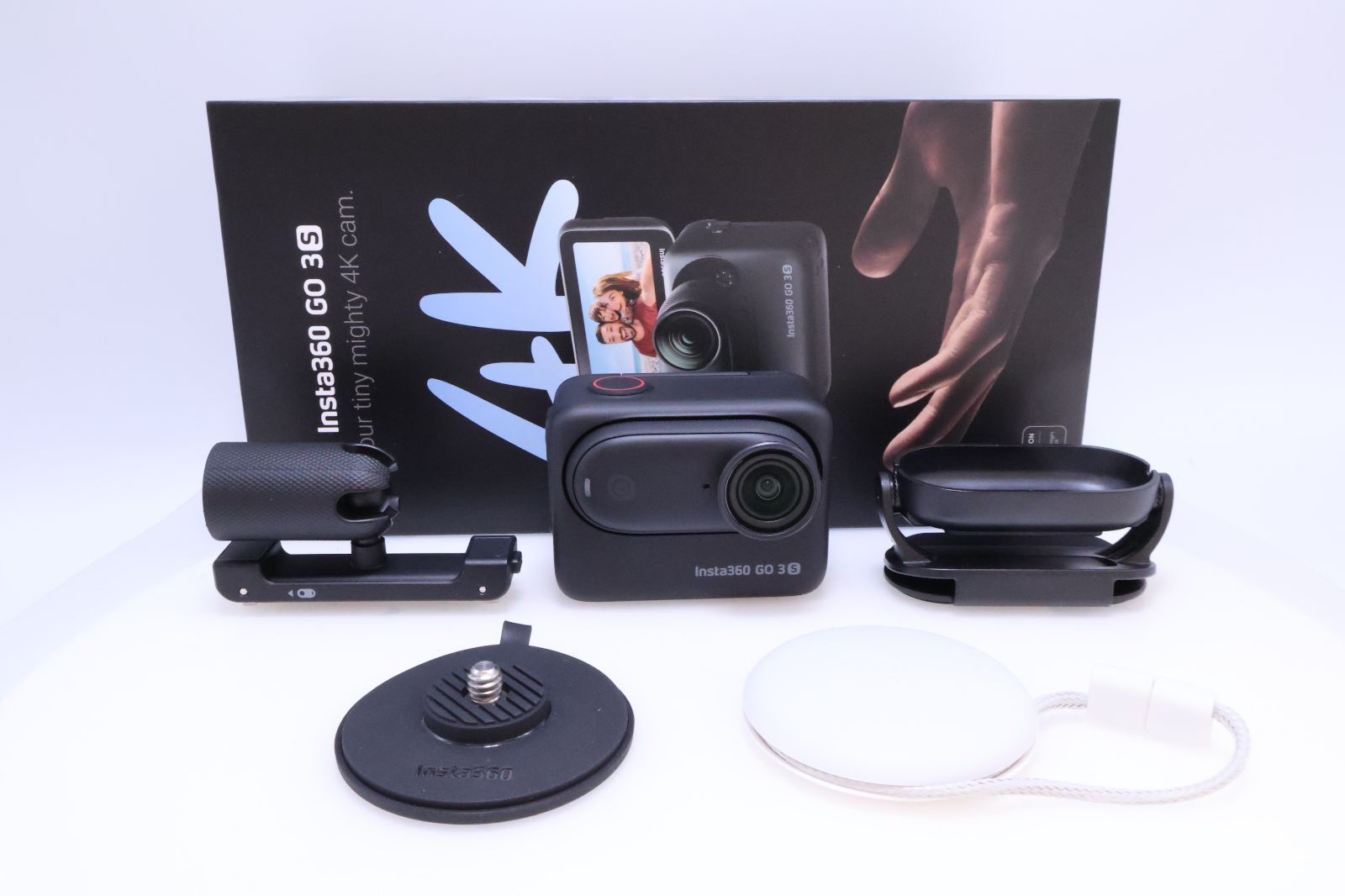 Insta360 GO 3S 128GB 4K 小型 ウェアラブル Vlog ビデオカメラ ハンズフリーPOV 旅行 アウトドア ペット POV用 通常版