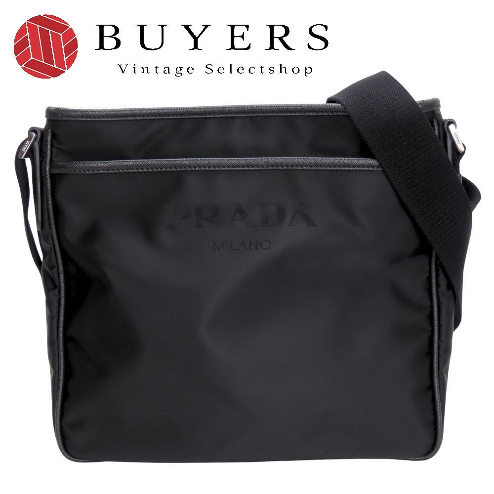 中古】 プラダ ショルダーバッグ 2VH797 ナイロン サフィアーノレザー