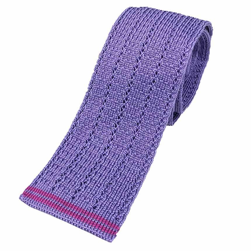 HERMES エルメス ニットタイ ネクタイ シルク パープル CRAVATE TRICOT DE SOIE PERFOR メンズ 服飾小物 aq12170