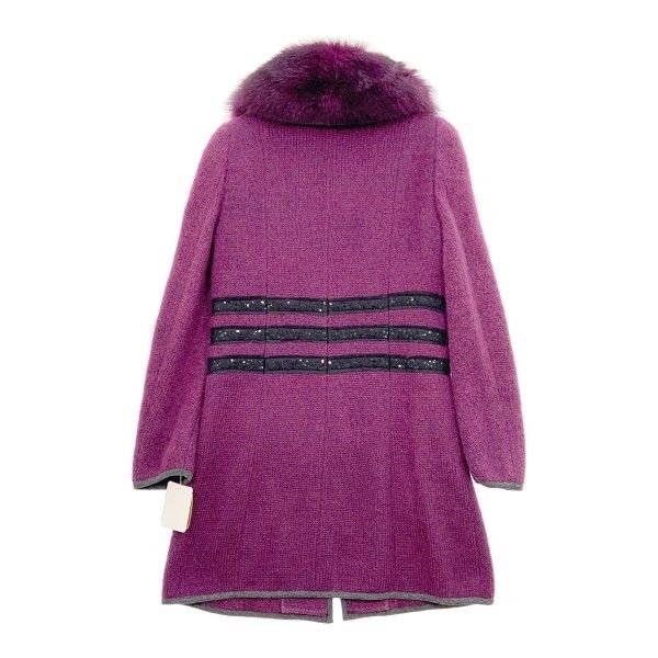 伊太利屋 イタリア モヘヤ ニットコート 新品同様 378100-1C