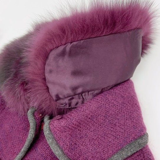 伊太利屋 イタリア モヘヤ ニットコート 新品同様 378100-1C