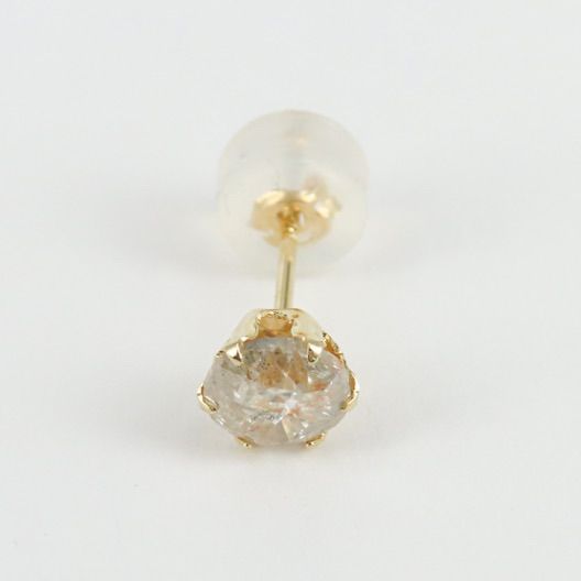 K 18 YG 天然ダイヤモンド 0.5 ct 片耳ピアス