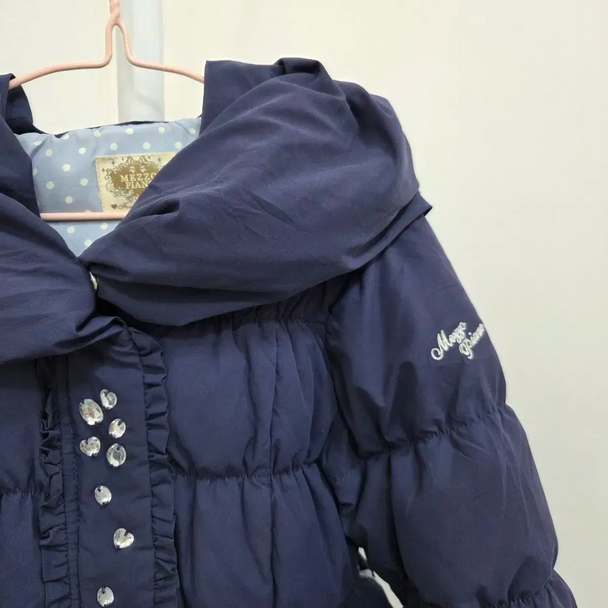 120 日本 メゾピアノ ネイビー 女の子 ダウン アウター