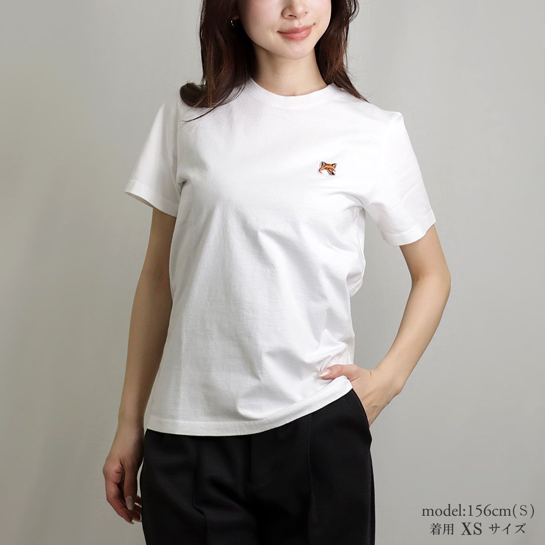  メゾンキツネ MAISON KITSUNE レディース Tシャツ FOX HEAD PATCH P 100 WHITE 半袖(Tシャツ) Tシャツ カットソー