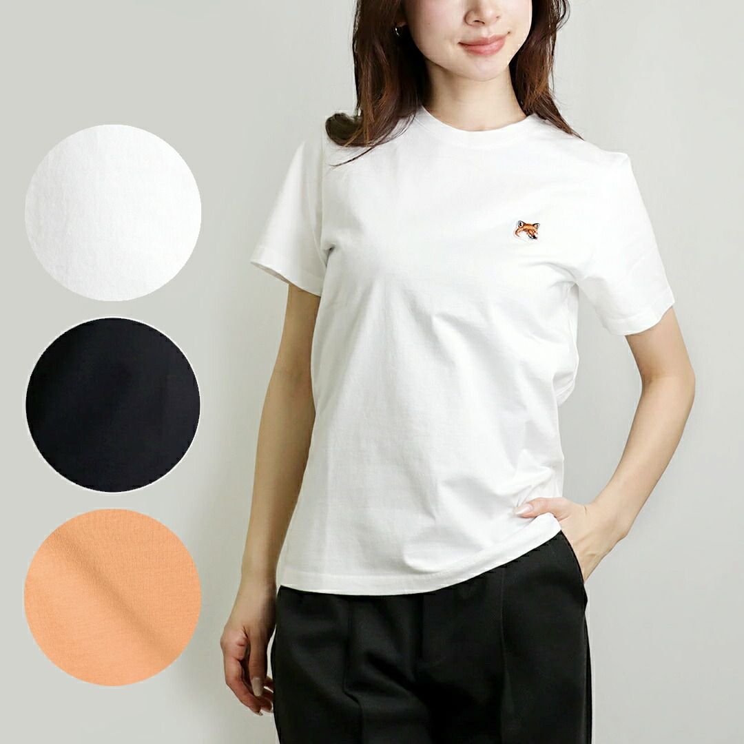メゾンキツネ MAISON KITSUNE レディース Tシャツ FOX HEAD PATCH LW00105KJ0008 P199 BLACK