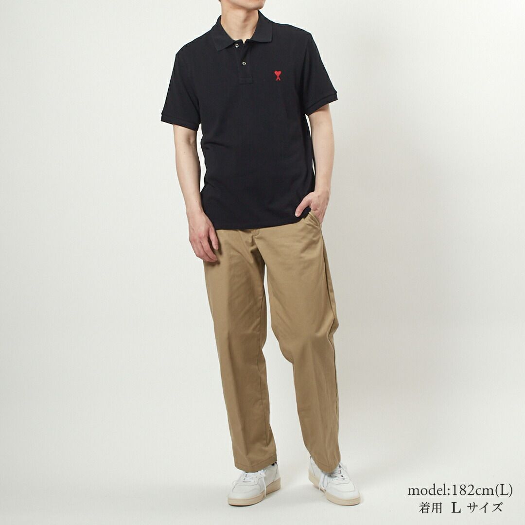 アミパリス AMI PARIS メンズ 半袖 ポロシャツ DE COEUR POLO SHIRT .760 100 BLANC ホワイト