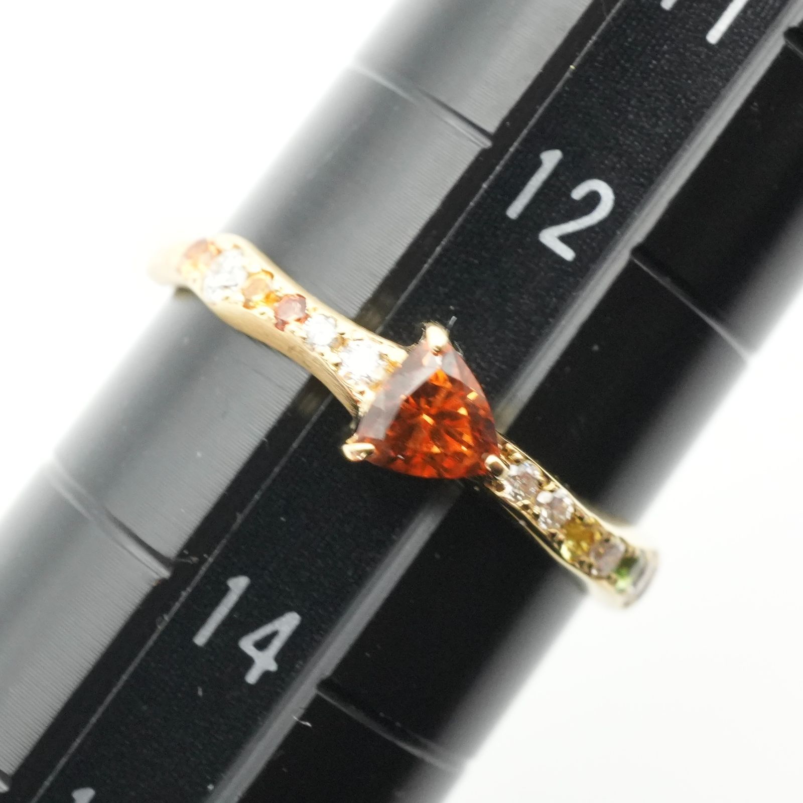 セイレーンアズーロ K18 オレンジガーネット×ダイヤ リング/25-2178S