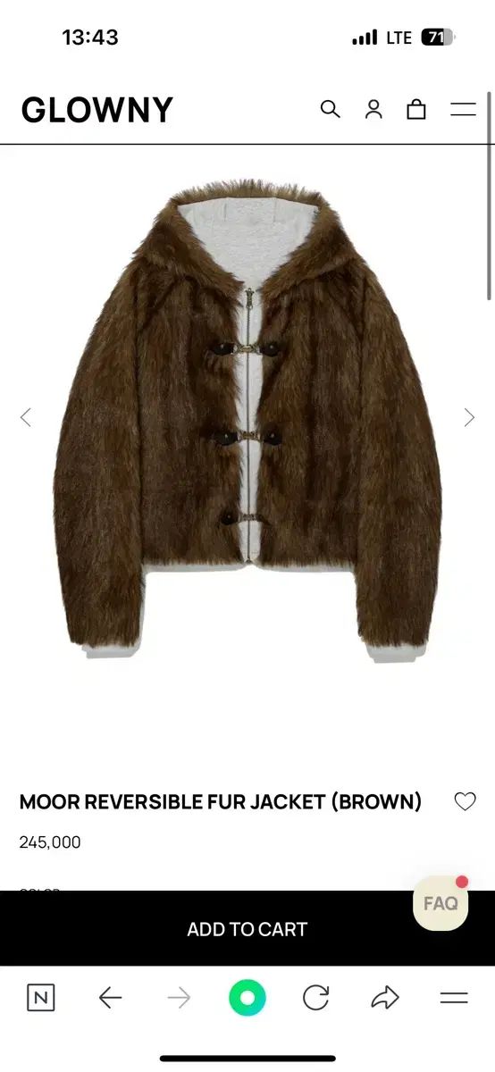 グロウニー glowny ムーア リバーシブル ファージャケット