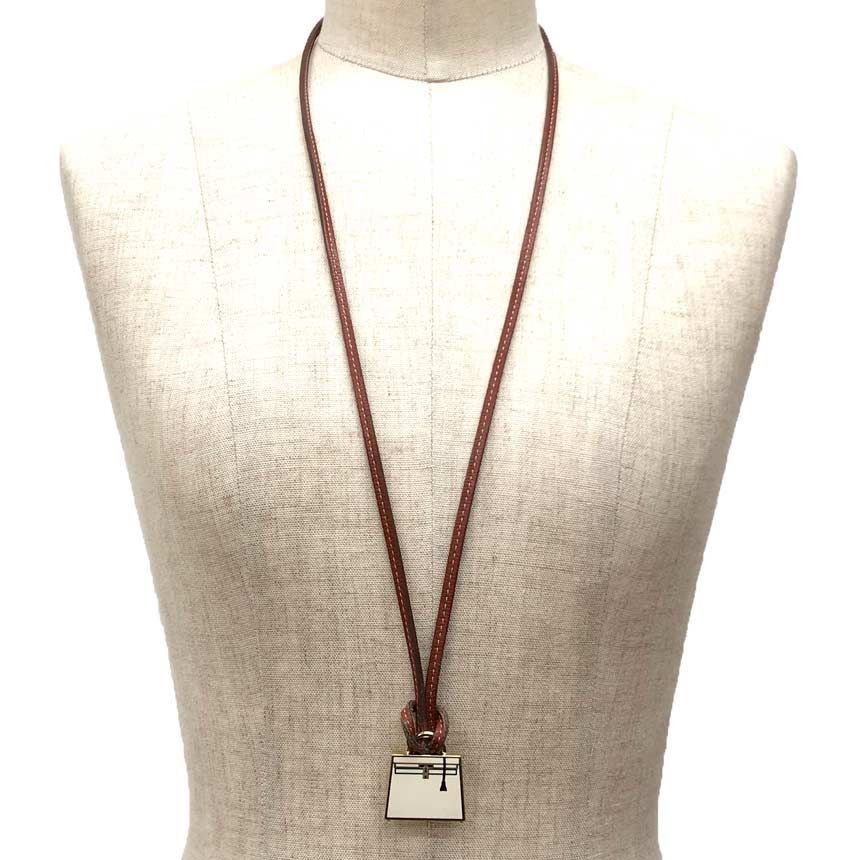 HERMES エルメス チャーム ペンダント トップ キュリオジテ ケリー キュリオシー 白×ゴールド aq 12155