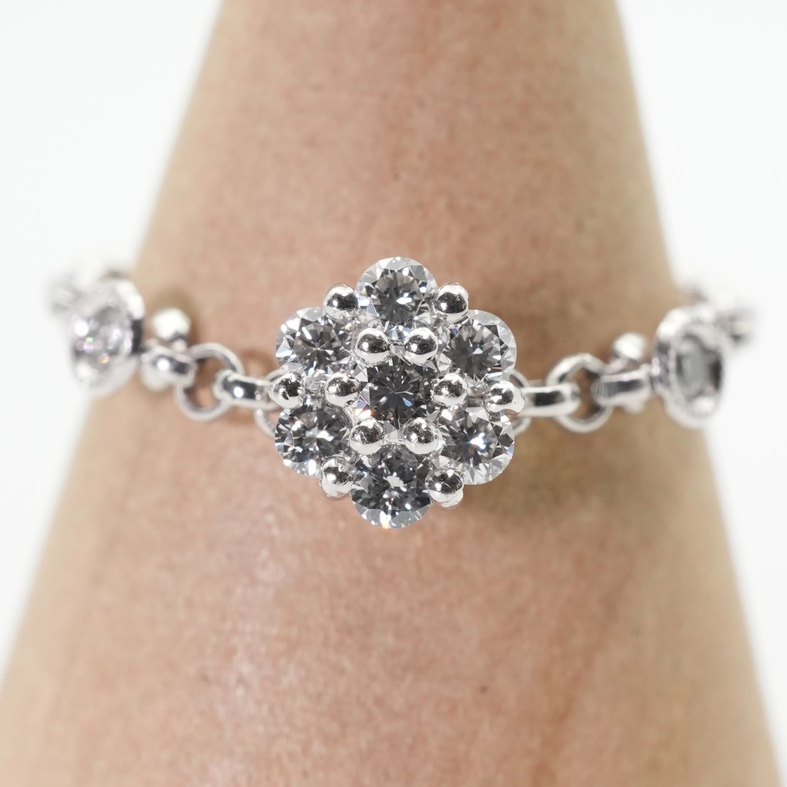 アベリ ダイヤモンド チェーン フラワー リング 0.25ct/24-4785S