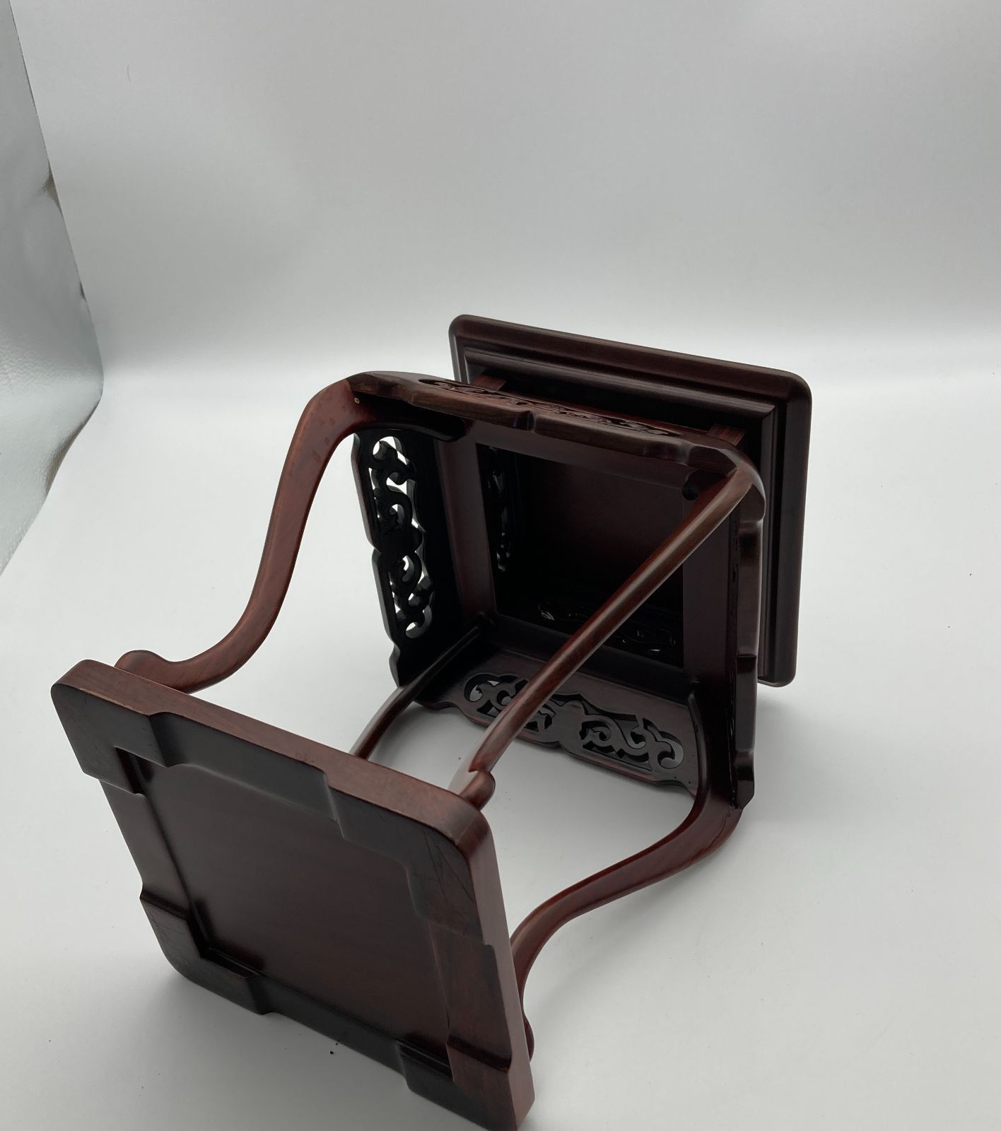 透かし彫 香炉台 花台 猫脚 唐木 花梨材 木製 茶道具 花瓶台 - メルカリ