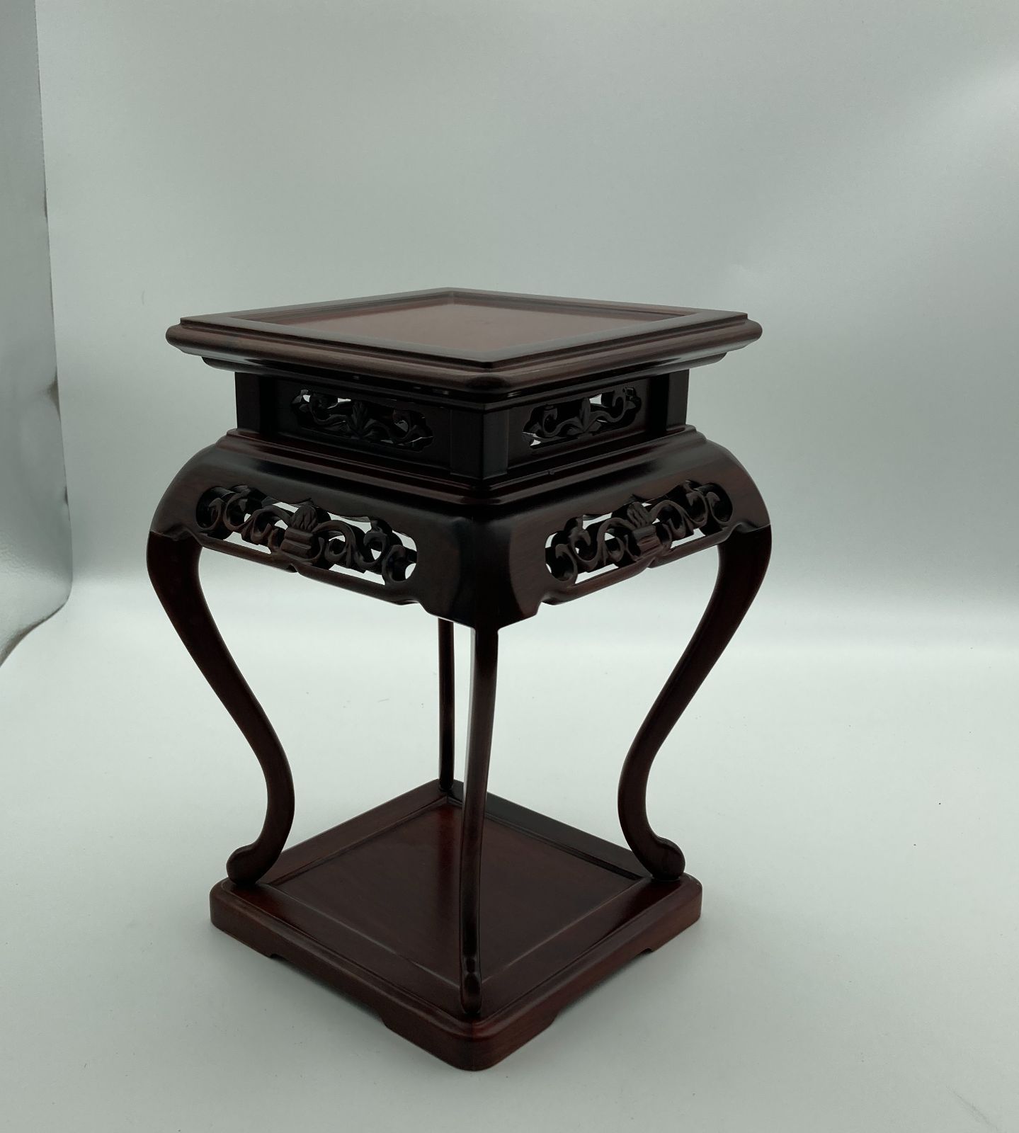 透かし彫 香炉台 花台 猫脚 唐木 花梨材 木製 茶道具 花瓶台 - メルカリ