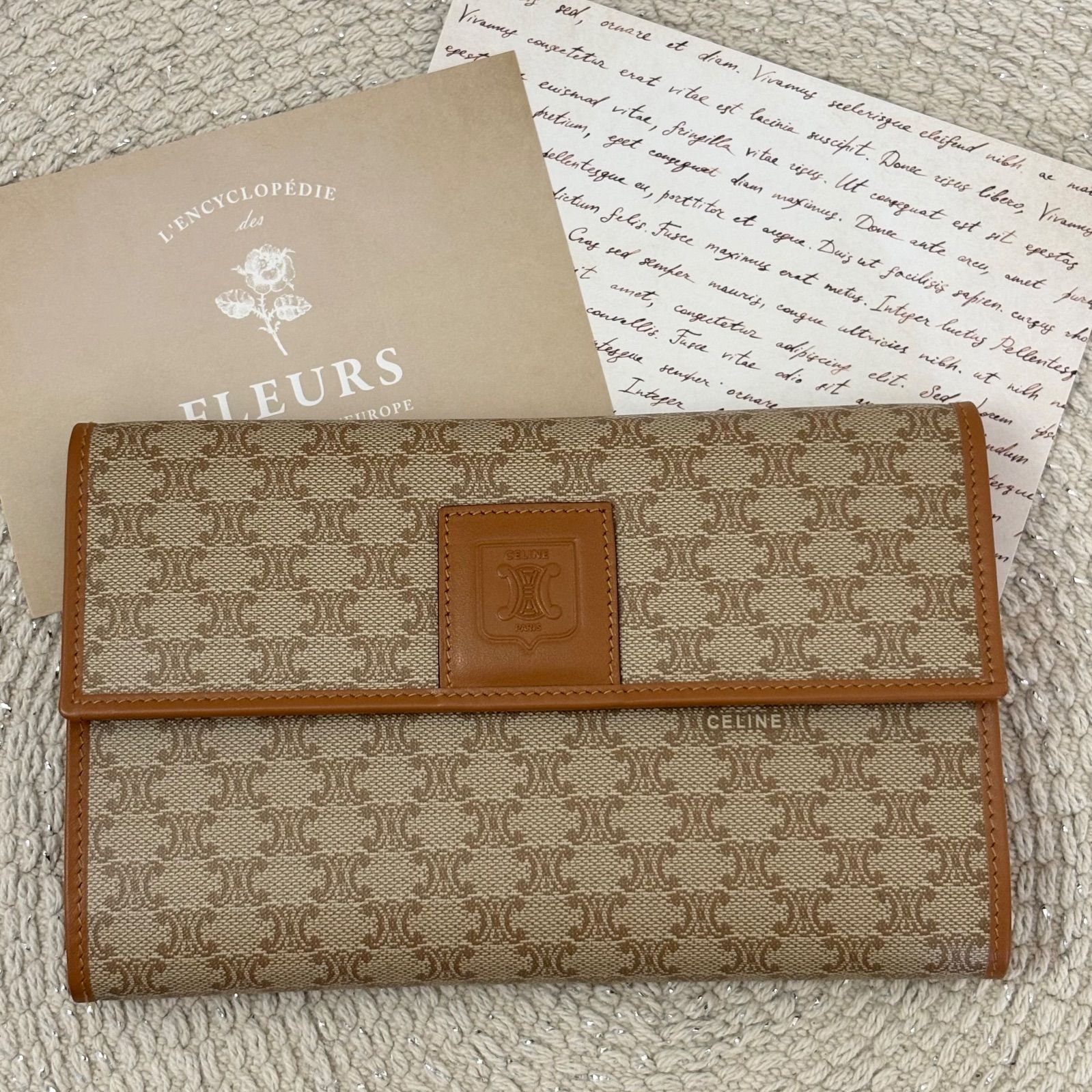 未使用品】CELINE Vintage Triomphe Short Wallet セリーヌ マカダム