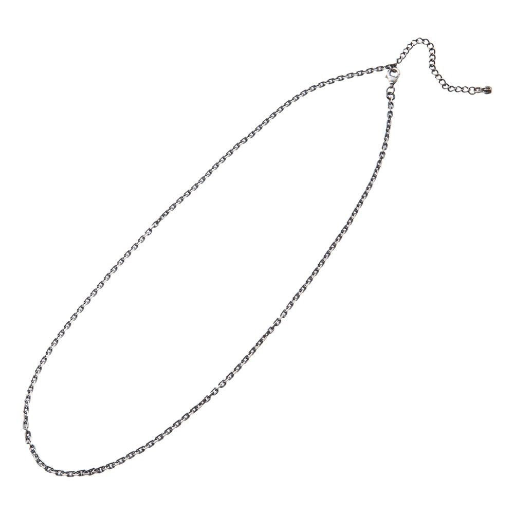 2.5ｍｍ4面カットAKアズキチェーン燻し50ｃｍ アルテミスキングス シルバー ジュエリーブランド