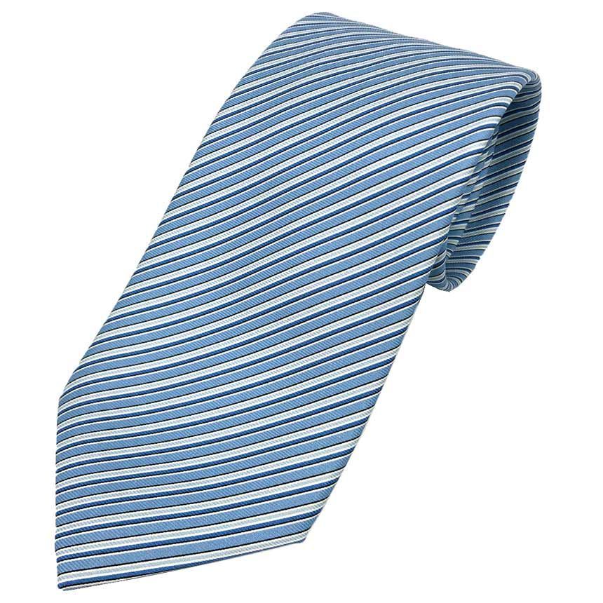HERMES エルメス ネクタイ ストライプ ブルー シルク き aq12171
