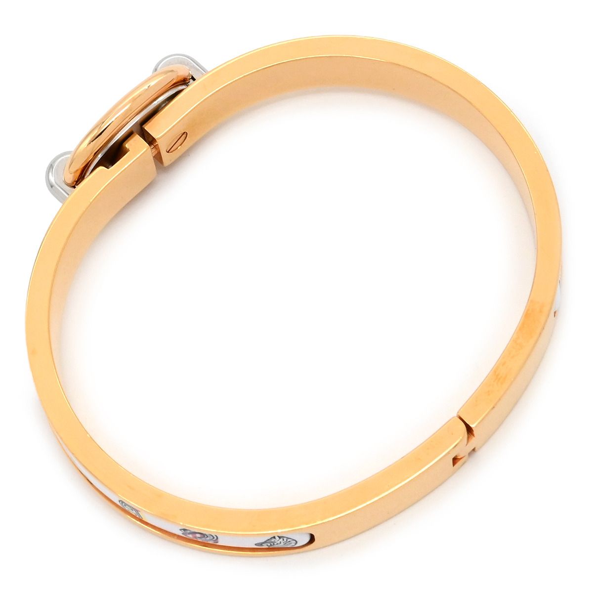 エルメス HERMES バングル ミニクリック PM シェーヌダンクル ファニーアイスクリーム GP メタル エナメル ジャスミン ローズゴールド金具 箱