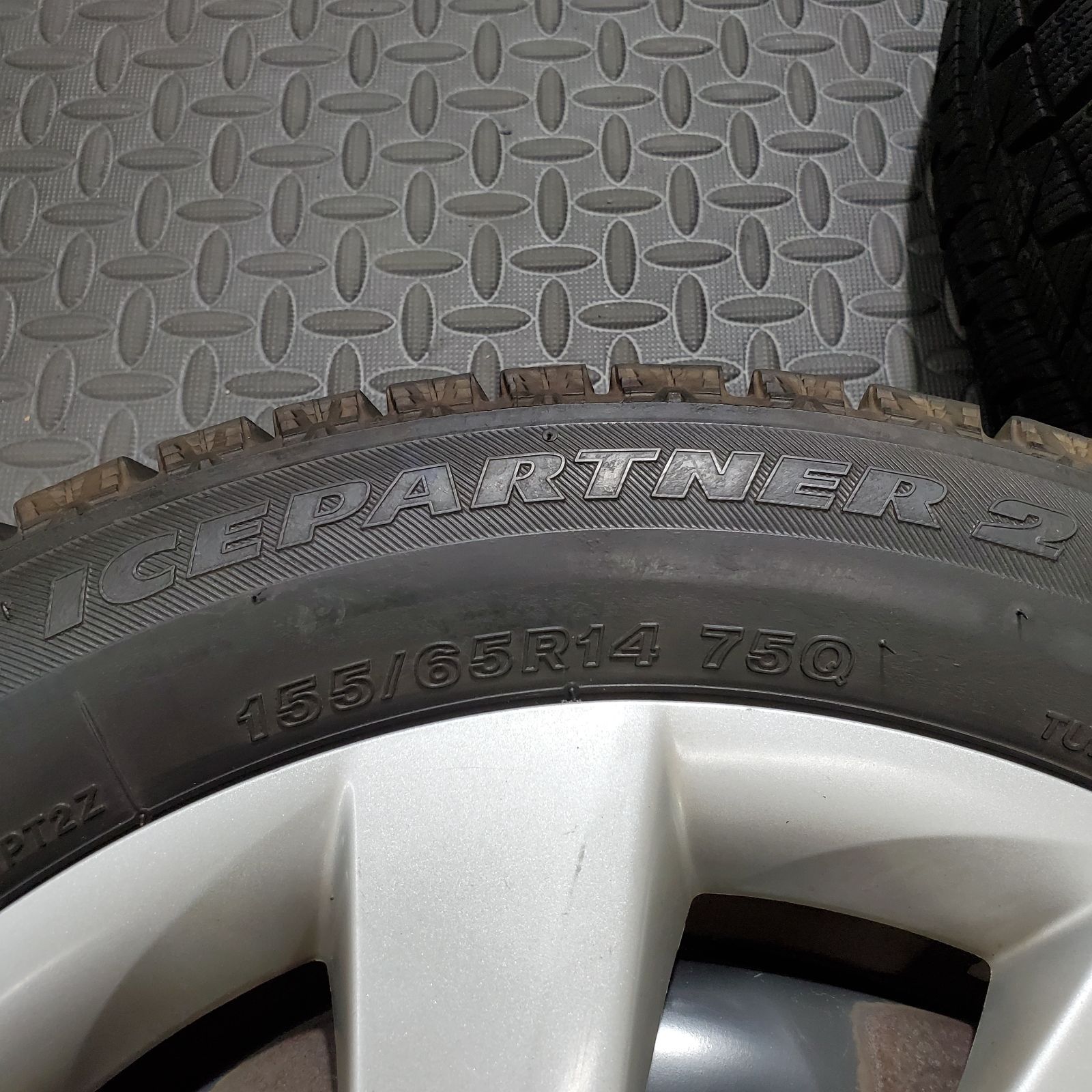  20年製 155 65 R 14 ブリヂストン アイスパートナー2 ダイハツ タント ムーヴ ミラ コンテ スタッドレスタイヤ 1166 14インチ タイヤ ホイールセット