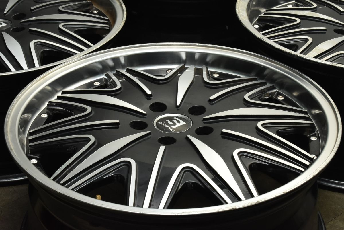 カスタム用に Sessions 20 in 8 5 J 38 9 PCD 114 3 4本セット アルファード ヴェルファイア スカイライン 交換用