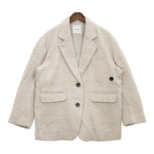 CLANE クラネ ミックスシャギー オーバー テーラードジャケット 15101-0002 レディース サイズ1 アイボリー アウター IL17251