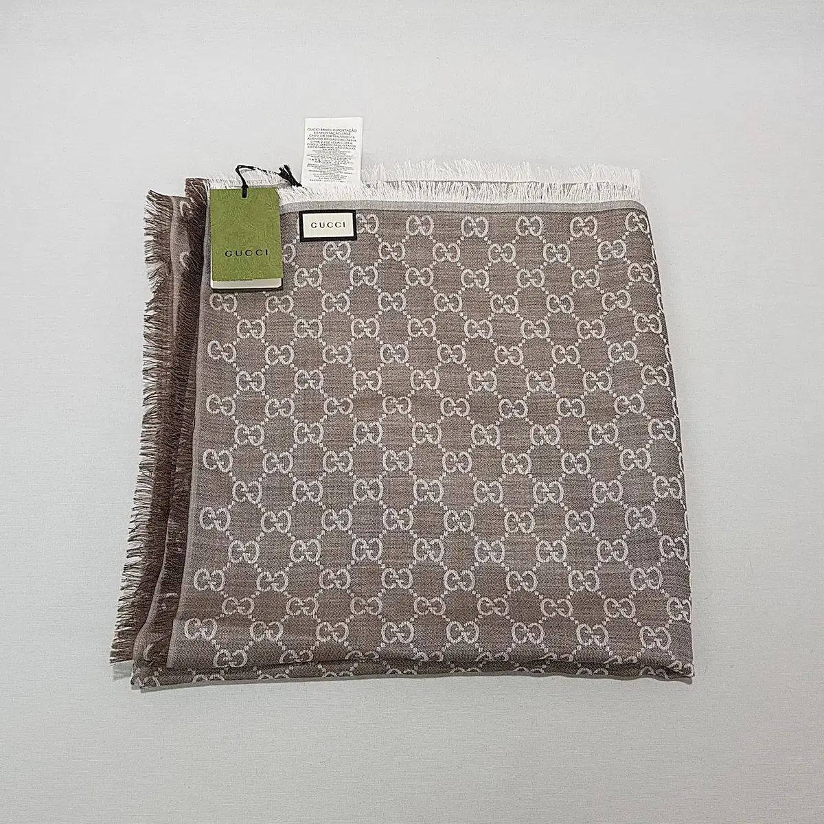 グッチ GG ロゴ パターン ツートン ウール シルク ショール スカーフ 281942