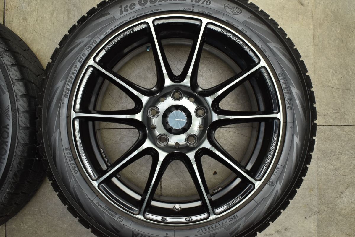  バリ溝 WedsSport SA 25 R 17 in 7 J 48 PCD 114 3 ヨコハマ アイスガード iG 70 215 50 レヴォーグ MAZDA ジェイド 17インチ タイヤ ホイールセット