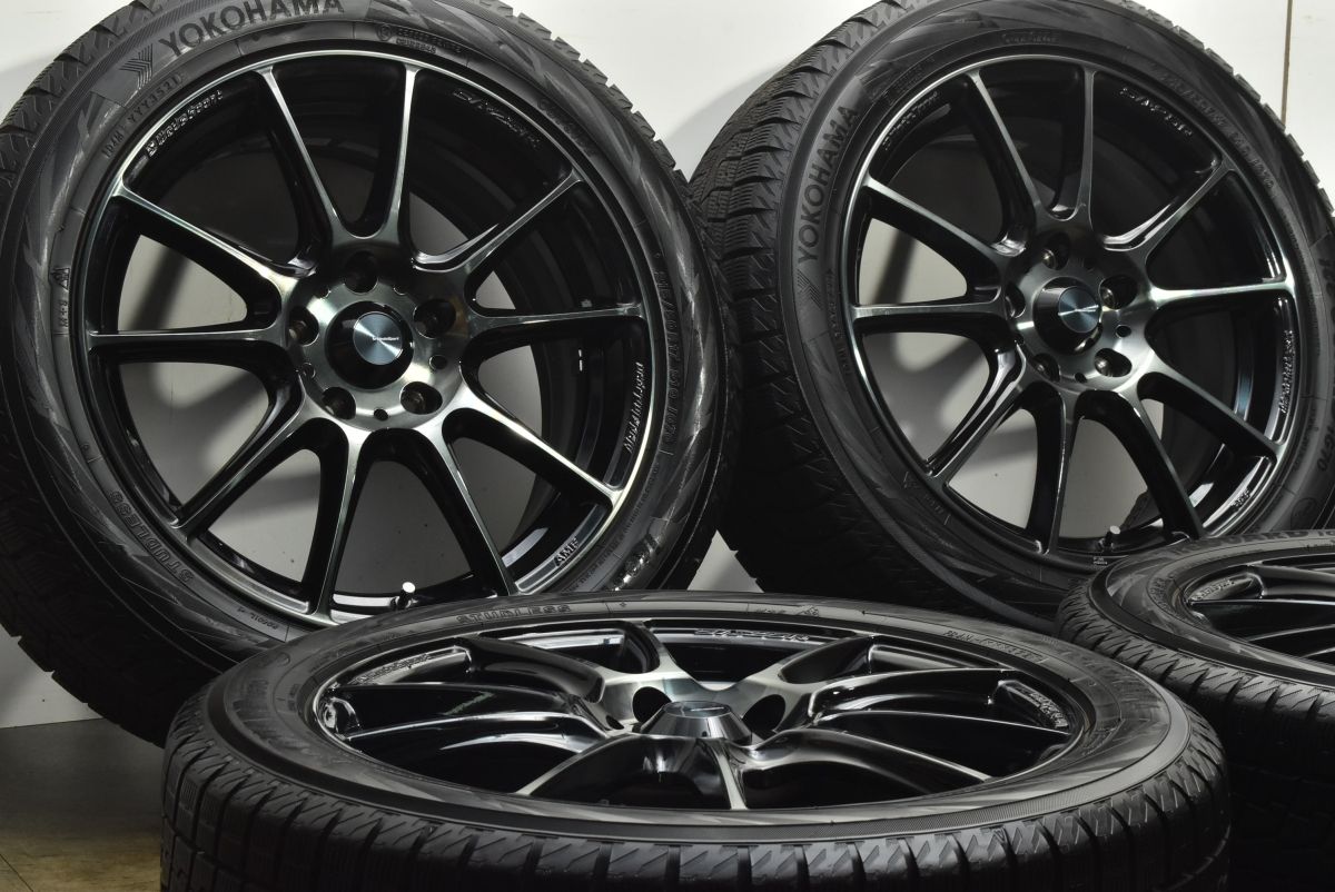 美品 バリ溝】WedsSport SA-25R 17in 7J +48 PCD114.3 ヨコハマ アイス