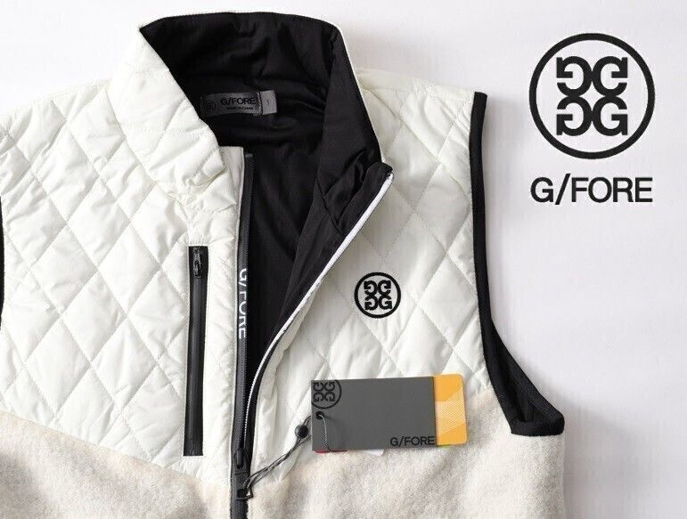 正規 G FORE ジーフォア MENS 圧縮ウールコンビネーションベスト フルジップ 1 S or 2 M 073215107 ホワイト白 本物保証 日本撤退
