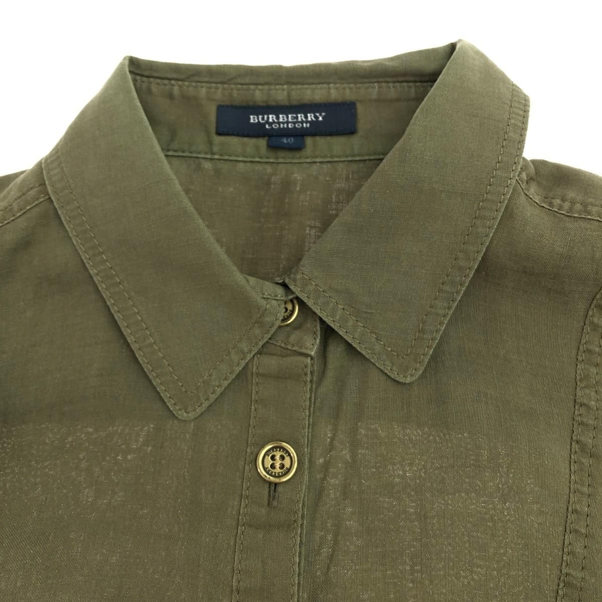 BURBERRY LONDON バーバリーロンドン 長袖リネンシャツ サイズ:40 
