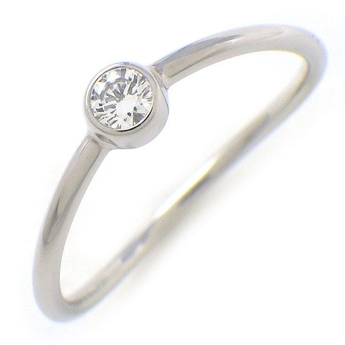 ティファニー Tiffany - Co. リング ウェーブ シングル ロウ 60017001 1ポイント ダイヤモンド 0.06ct PT950 7号