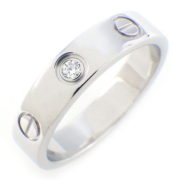 カルティエ Cartier リング ラブ スモールモデル SM B4050549 1ポイント ダイヤモンド 0.02ct K18WG 9号 49