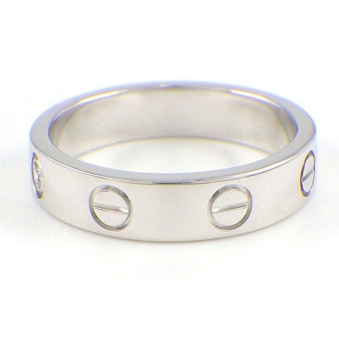 カルティエ Cartier リング ラブ スモールモデル SM 1ポイント ダイヤモンド 0.02 ct K 18 WG 9号 49