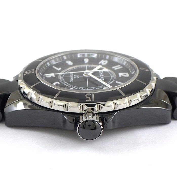 シャネル CHANEL 腕時計 J12 H0685 デイト 回転ベゼル ブラック文字盤 SS ブラック セラミック 自動巻き