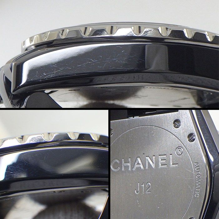 シャネル CHANEL 腕時計 J12 H0685 デイト 回転ベゼル ブラック文字盤