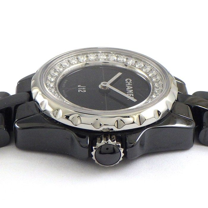 シャネル CHANEL 腕時計 J 12 XS H 5235 ブラック ダイヤ文字盤 SS セラミック クオーツアナログ