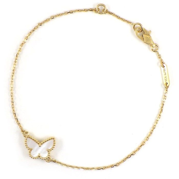 ヴァンクリーフ&アーペル Van Cleef - Arpels ブレスレット スウィートアルハンブラ パピヨン VCARF69000 ホワイト シェル K18YG 箱 保付き