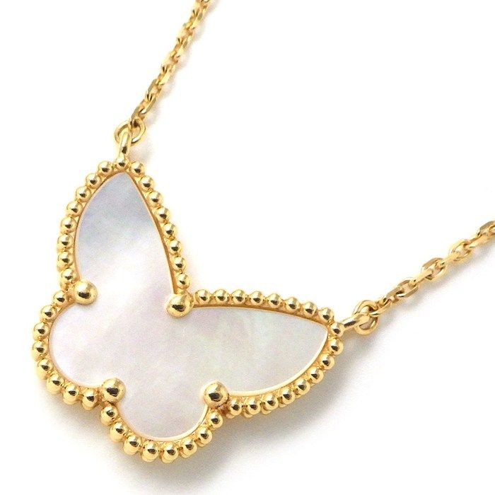 ヴァンクリーフ＆アーペル Van Cleef - Arpels ネックレス ラッキーアルハンブラ パピヨン VCARD99500 ホワイト シェル K18YG