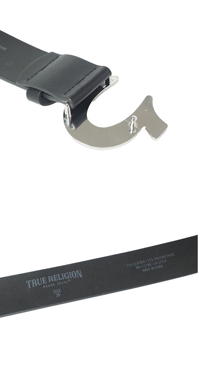 TRUE RELIGION トゥルーレリジョン ホースシューバックルベルト　人気 TRUE RELIGION NEW 日本未発売 LEATHER HORSESHOE BELT (TRUE