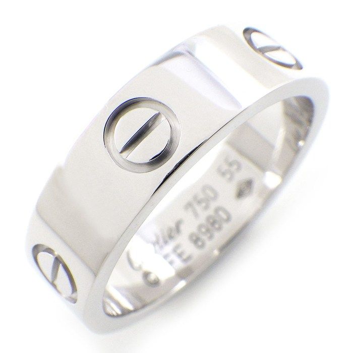 カルティエ Cartier リング ラブ クラシックモデル MM B4084755 K18WG 14.5号 55