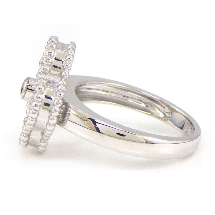 ヴァンクリーフ＆アーペル Van Cleef - Arpels リング ヴィンテージアルハンブラ ホワイト シェル 1ポイント ダイヤモンド 0.06 ct K 18 WG 9号 49