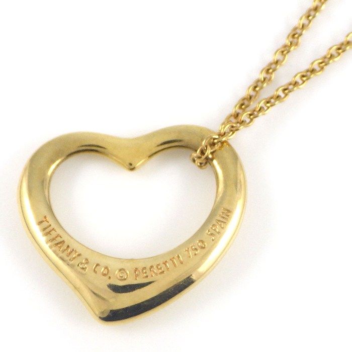 ティファニー Tiffany - Co. ネックレス オープンハート K 18 YG
