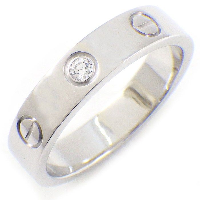 カルティエ Cartier リング ラブ スモールモデル SM B4050550 1ポイント ダイヤモンド 0.02ct K18WG 10号 50