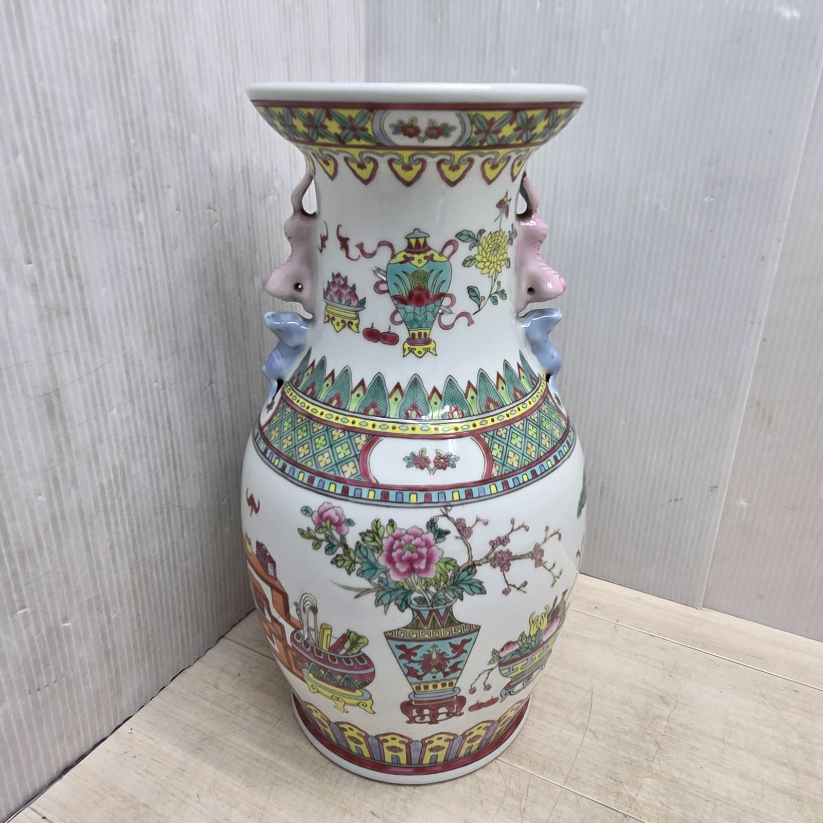 清朝時代 花瓶 窯印:大清同治年製 時代物 高約37cm 10 S99617 花瓶 窯印 大清同治年製 時代物 置物 アンティーク 骨董