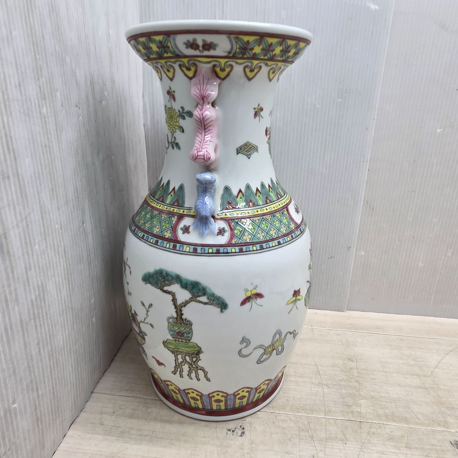 10 S99617 花瓶 窯印 大清同治年製 時代物 置物 アンティーク 骨董