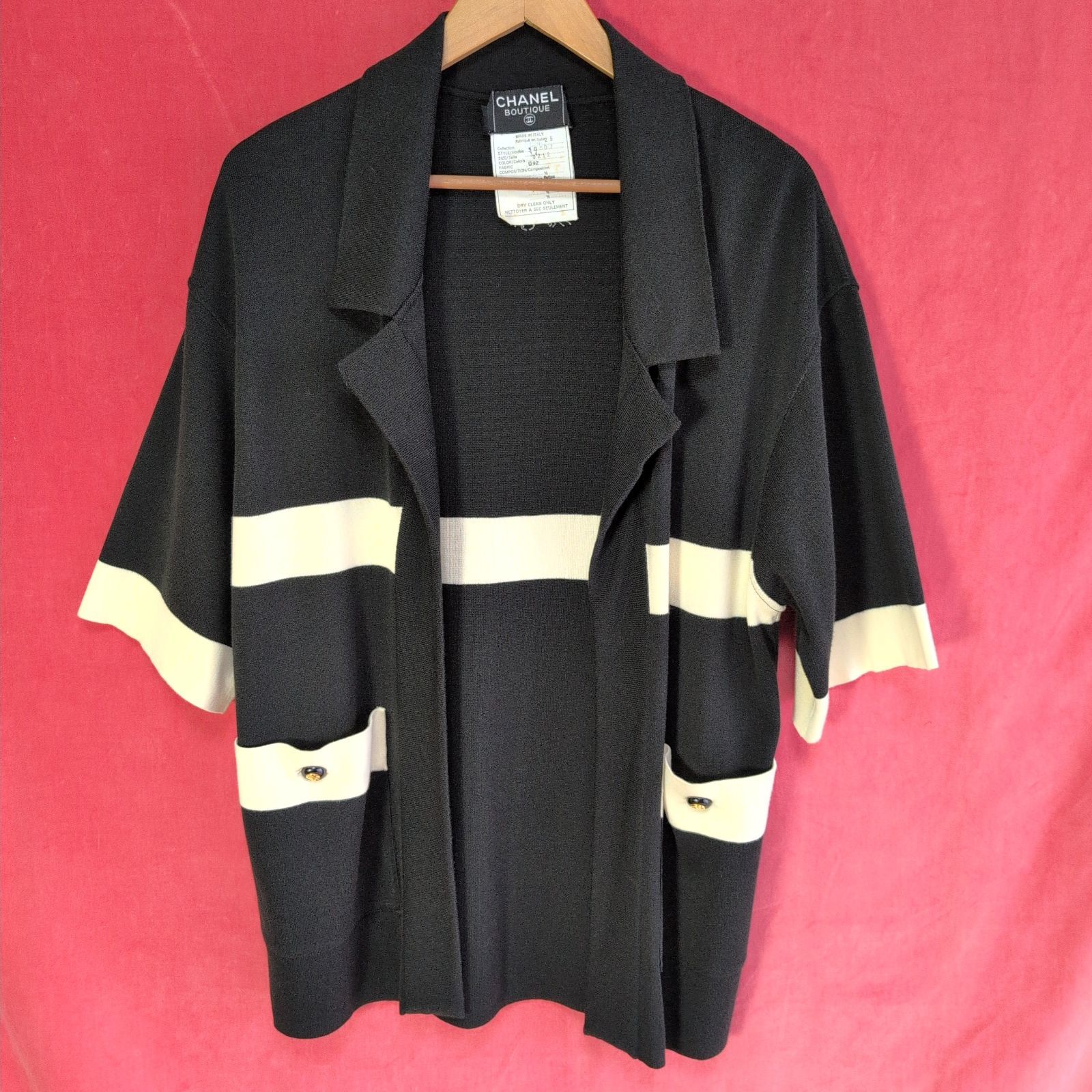CHANEL シャネル Vintage ヴィンテージ 半袖 カーディガン ココマークボタン レディース