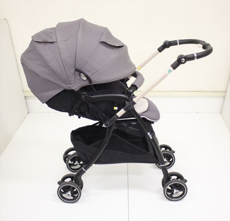 ラクーナ ビッテ クッション レイユール グレージュ 軽量オート4輪ベビーカー ハイシート 生後1ヶ月～ クリーニング済み