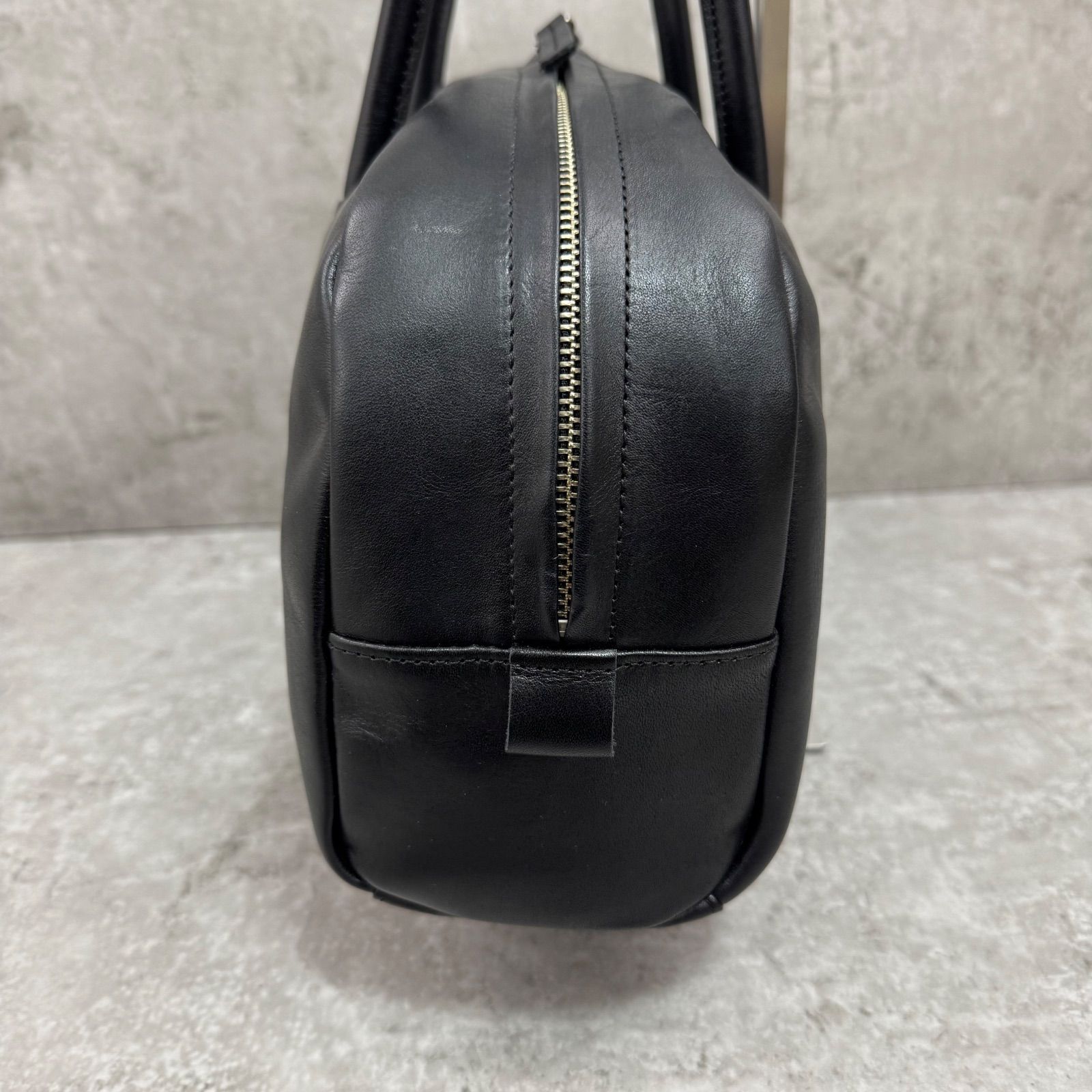 美品】中川政七商店 国産牛革のボストンバッグ 黒 小 ボストンバッグ